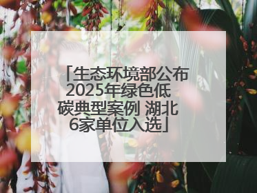 生态环境部公布2025年绿色低碳典型案例 湖北6家单位入选